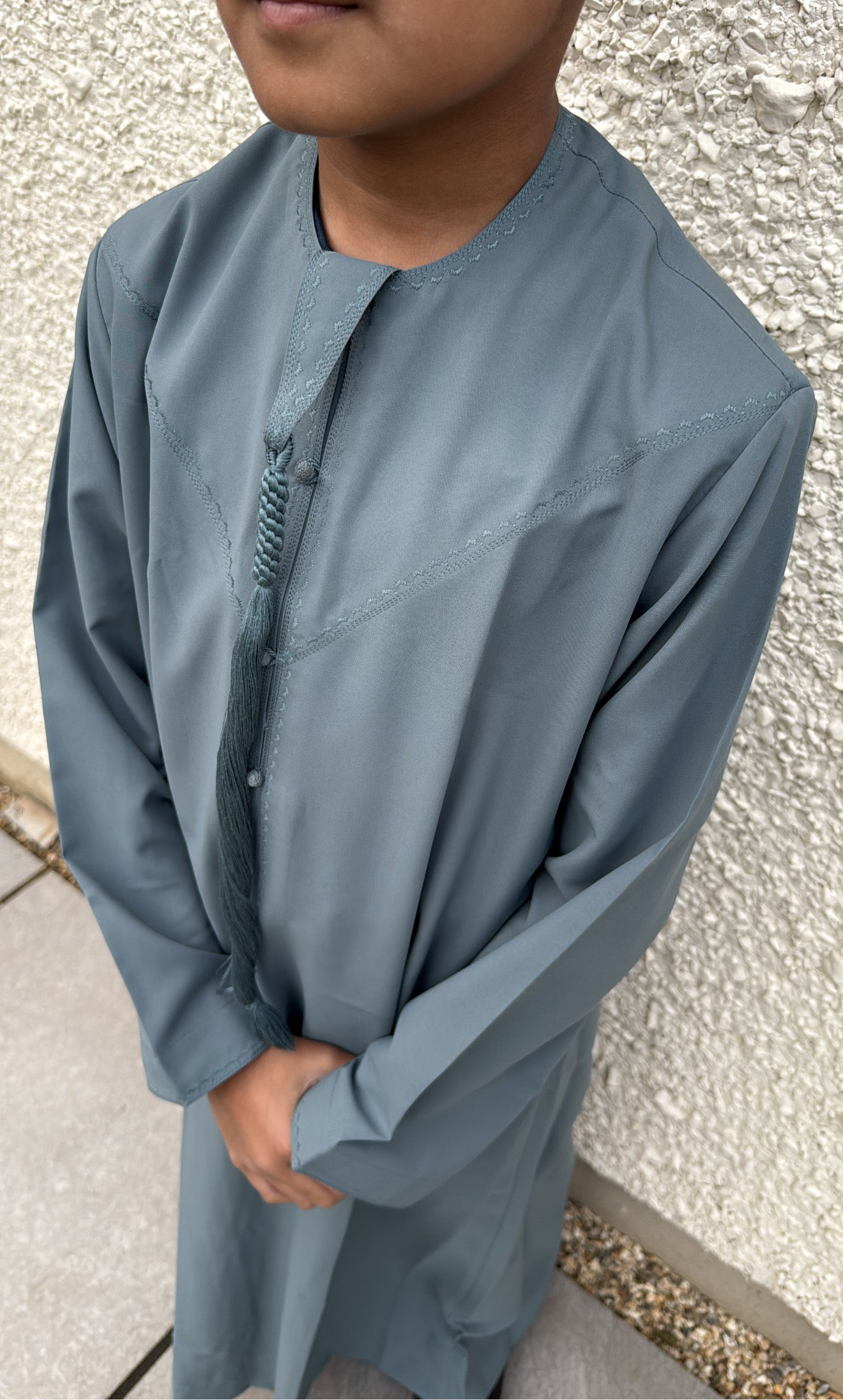 Kids Dusty blue Emirati thobe