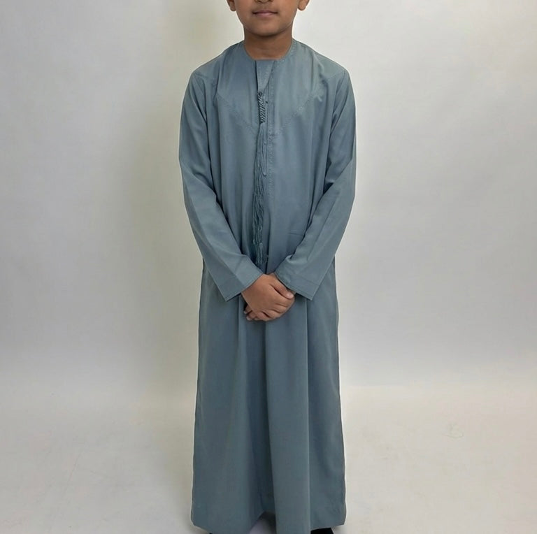 Kids Dusty blue Emirati thobe