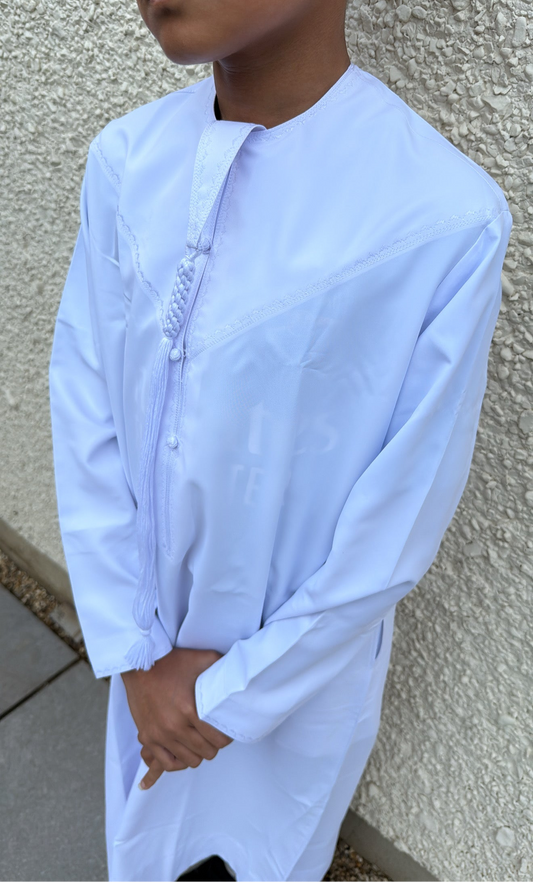 Kids white Emirati thobe