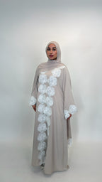 The Dantil Pearl Abaya - 3 piece set