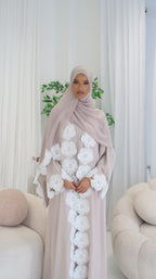 The Dantil Pearl Abaya - 3 piece set