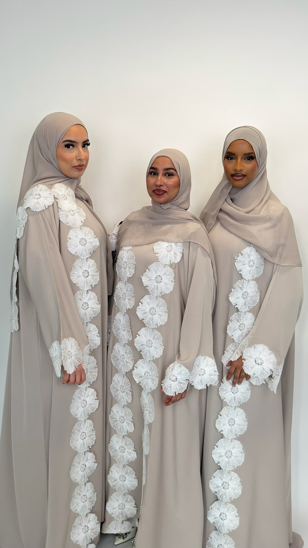 The Dantil Pearl Abaya - 3 piece set