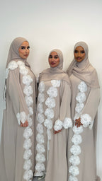 The Dantil Pearl Abaya - 3 piece set